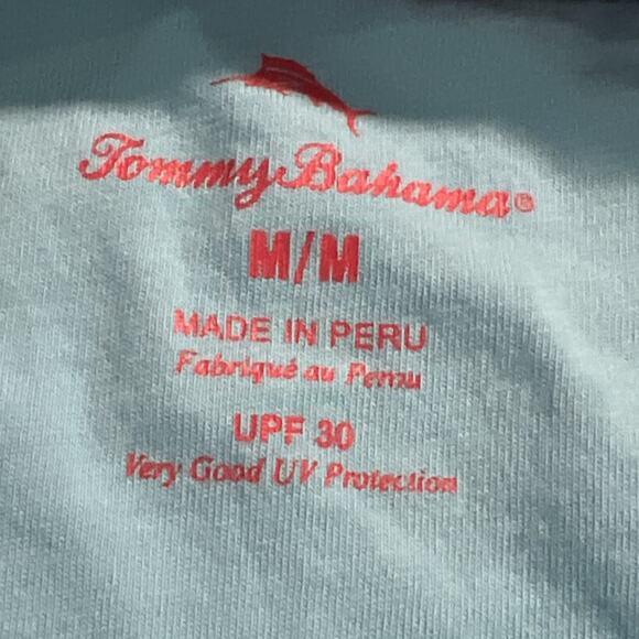 Tommy Bahama Shirt Mens M Light Blue Pocket Front Short Sleeve Crew Neck T-Shirt - Picture 7 of 8
